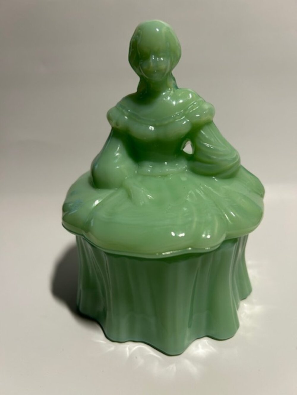 Vintage Mosser Glass Lady Powder/Trinket Box